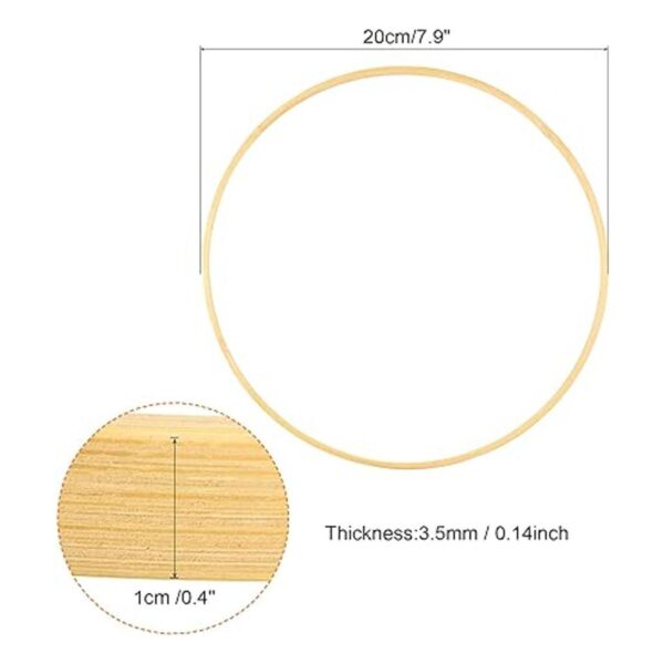 PATIKIL Aro floral de bambú de madera de 7.9 pulgadas_2