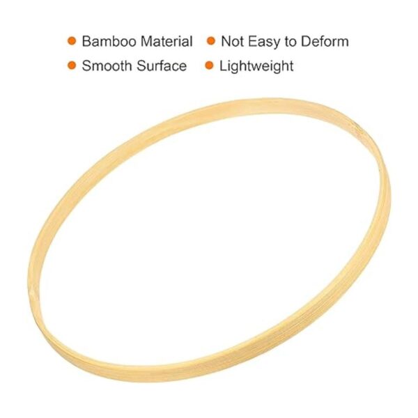 PATIKIL Aro floral de bambú de madera de 7.9 pulgadas_4