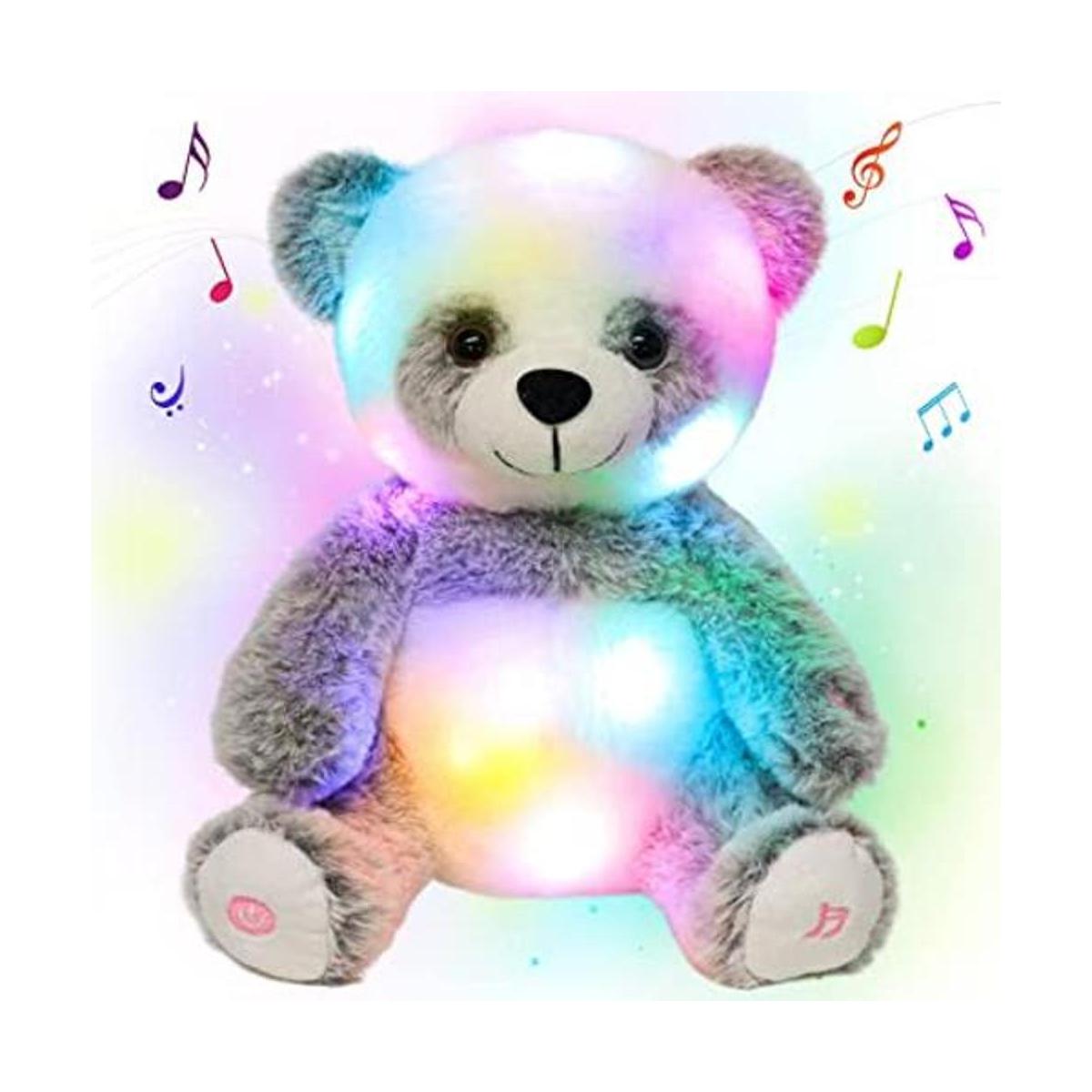 Cuteoy Juguete de peluche suave con diseño de panda LED