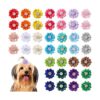 40 lazos para el pelo de perros con flores con pasador
