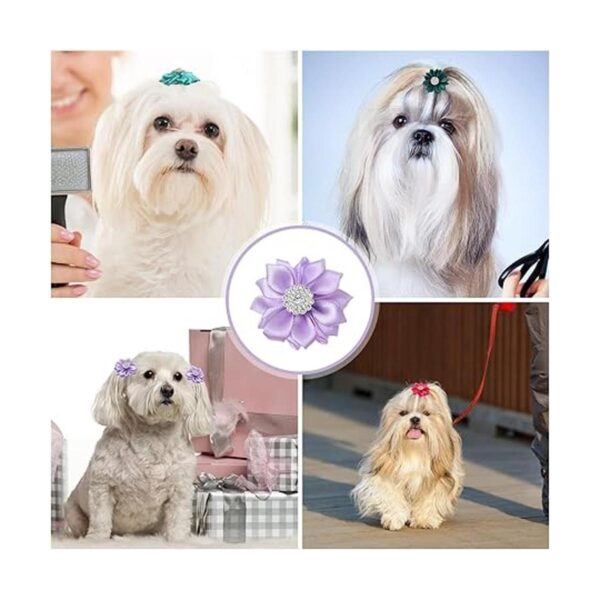 40 lazos para el pelo de perros con flores con pasador