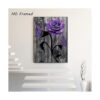 Lienzo decorativo para pared diseño de flores moradas_5