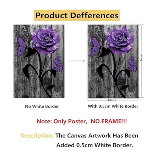 Lienzo decorativo para pared diseño de flores moradas_3