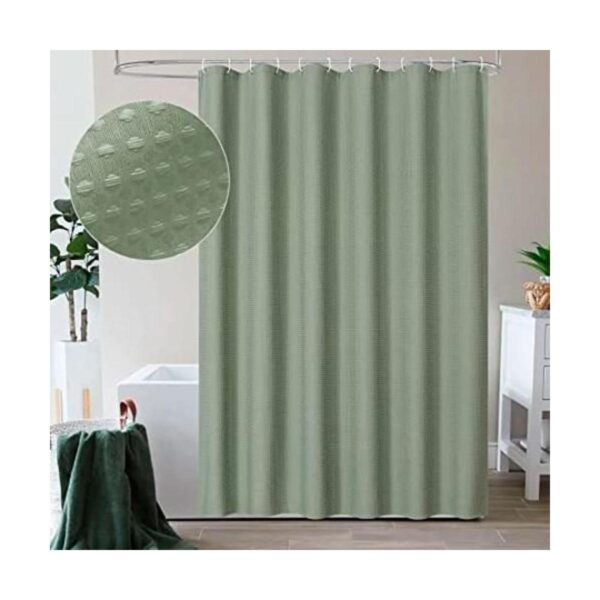 MitoVilla Juego de cortinas de ducha de gofre verde