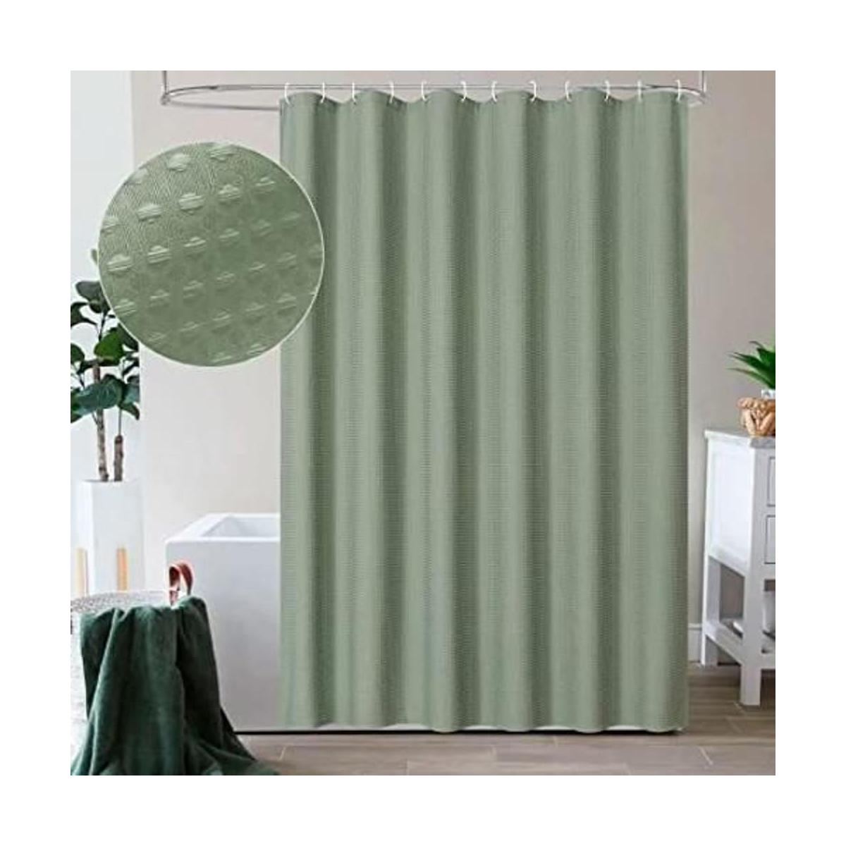 MitoVilla Juego de cortinas de ducha de gofre verde
