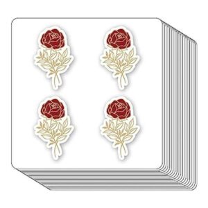 Pegatinas de flores de rosa dorada de 1 pulgada para_1