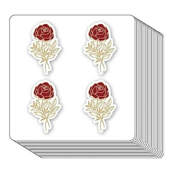 Pegatinas de flores de rosa dorada de 1 pulgada para_1