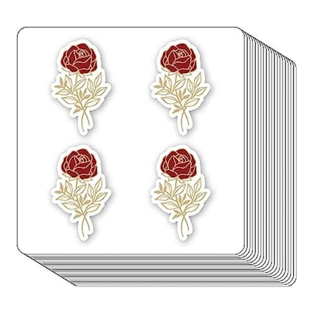 Pegatinas de flores de rosa dorada de 1 pulgada para