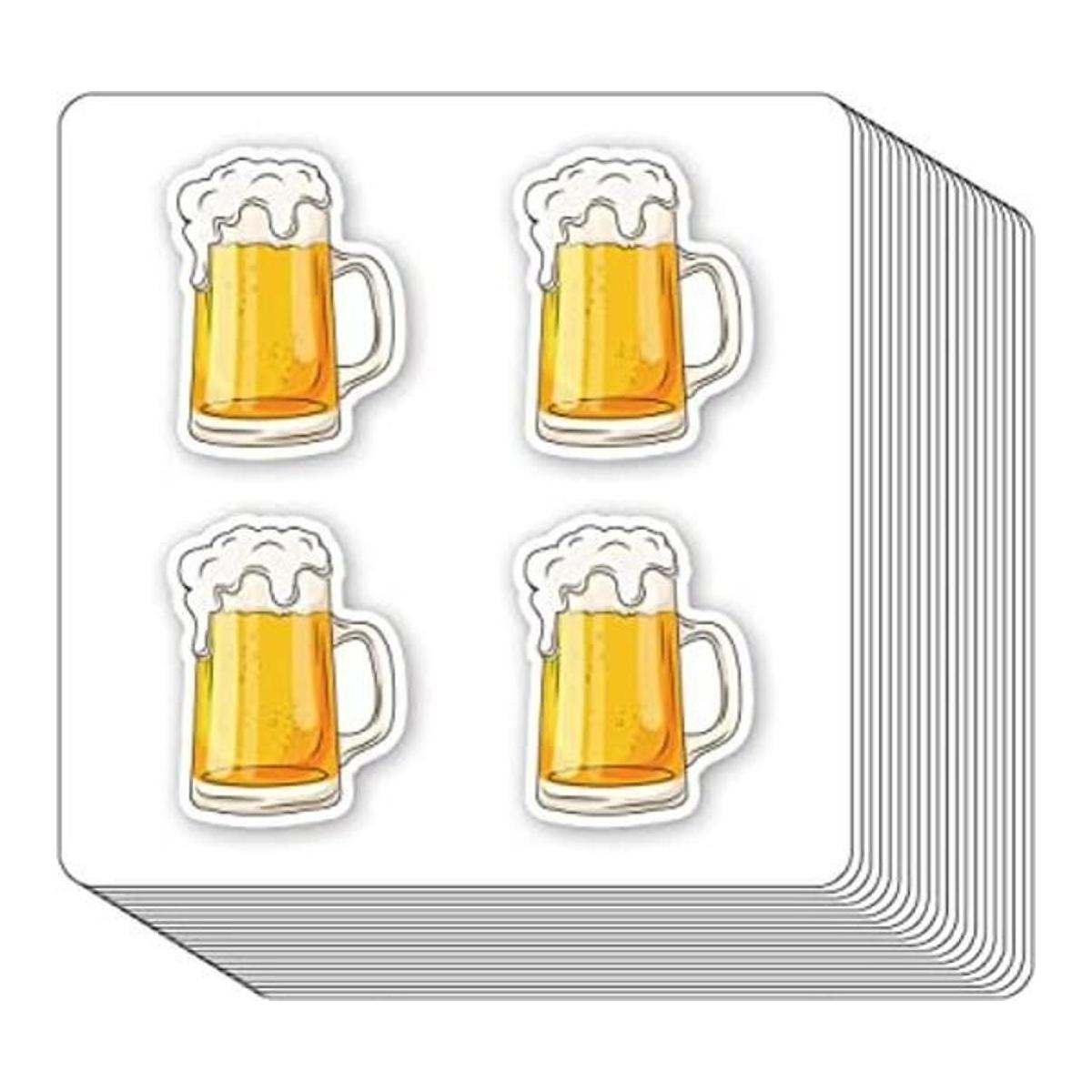 Calcomanías de vaso de cerveza de 1 pulgada para álbumes