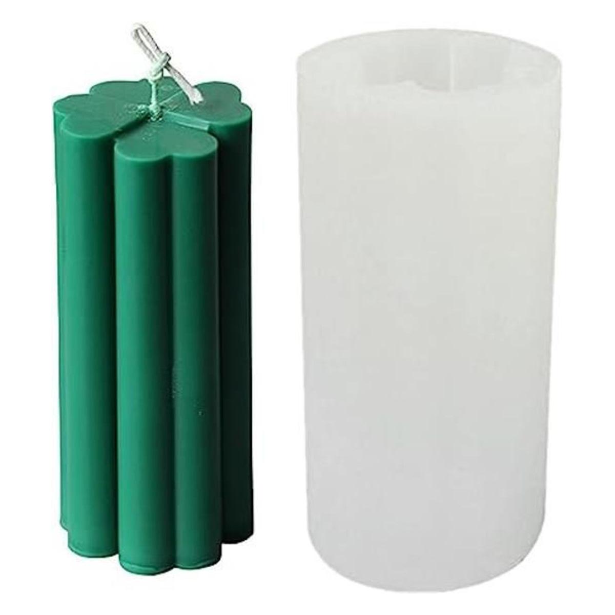 Molde de silicona para velas con cilindro de trébol de