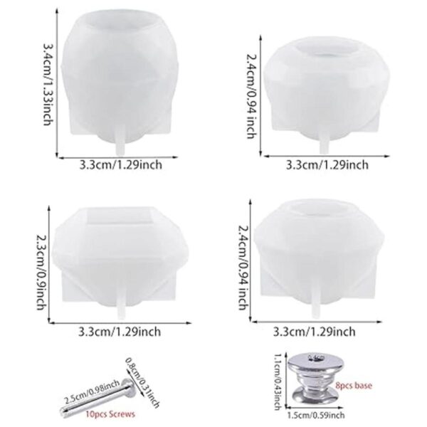 Koonafy 4 moldes de silicona para pomos de cajón moldes