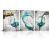 Conipit 3 piezas de arte de pared de vino verde azulado_1
