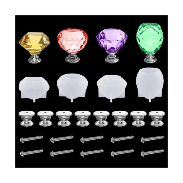 Koonafy 4 moldes de silicona para pomos de cajón moldes