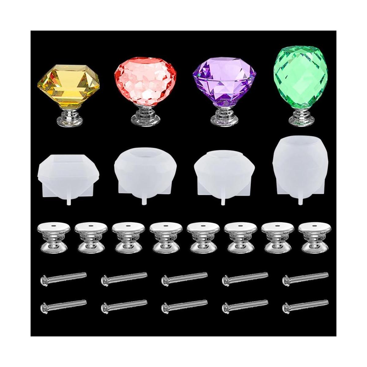 Koonafy 4 moldes de silicona para pomos de cajón moldes