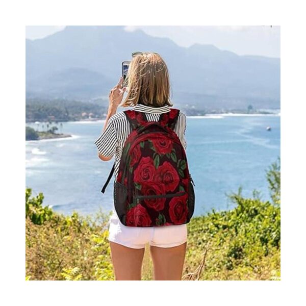 Mochila para computadora portátil con patrón de flores_6