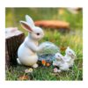 Familia de conejitos con energía solar para decoración de