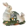 Familia de conejitos con energía solar para decoración de