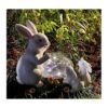 Familia de conejitos con energía solar para decoración de
