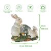 Familia de conejitos con energía solar para decoración de