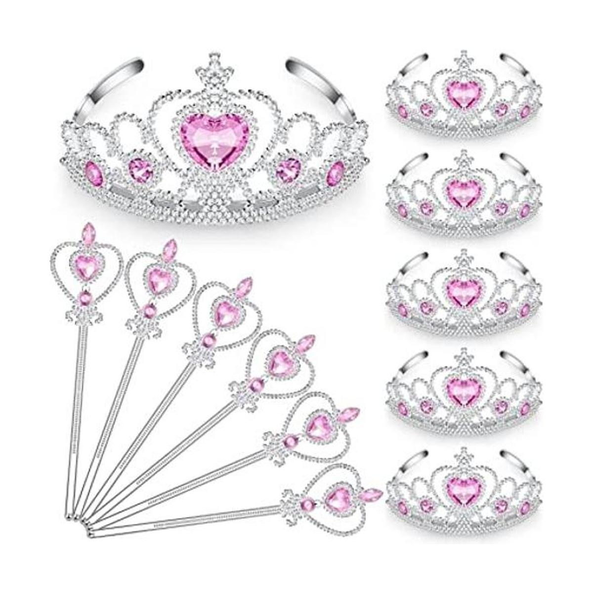 Juego de 12 tiara y varita de coronas de princesa para