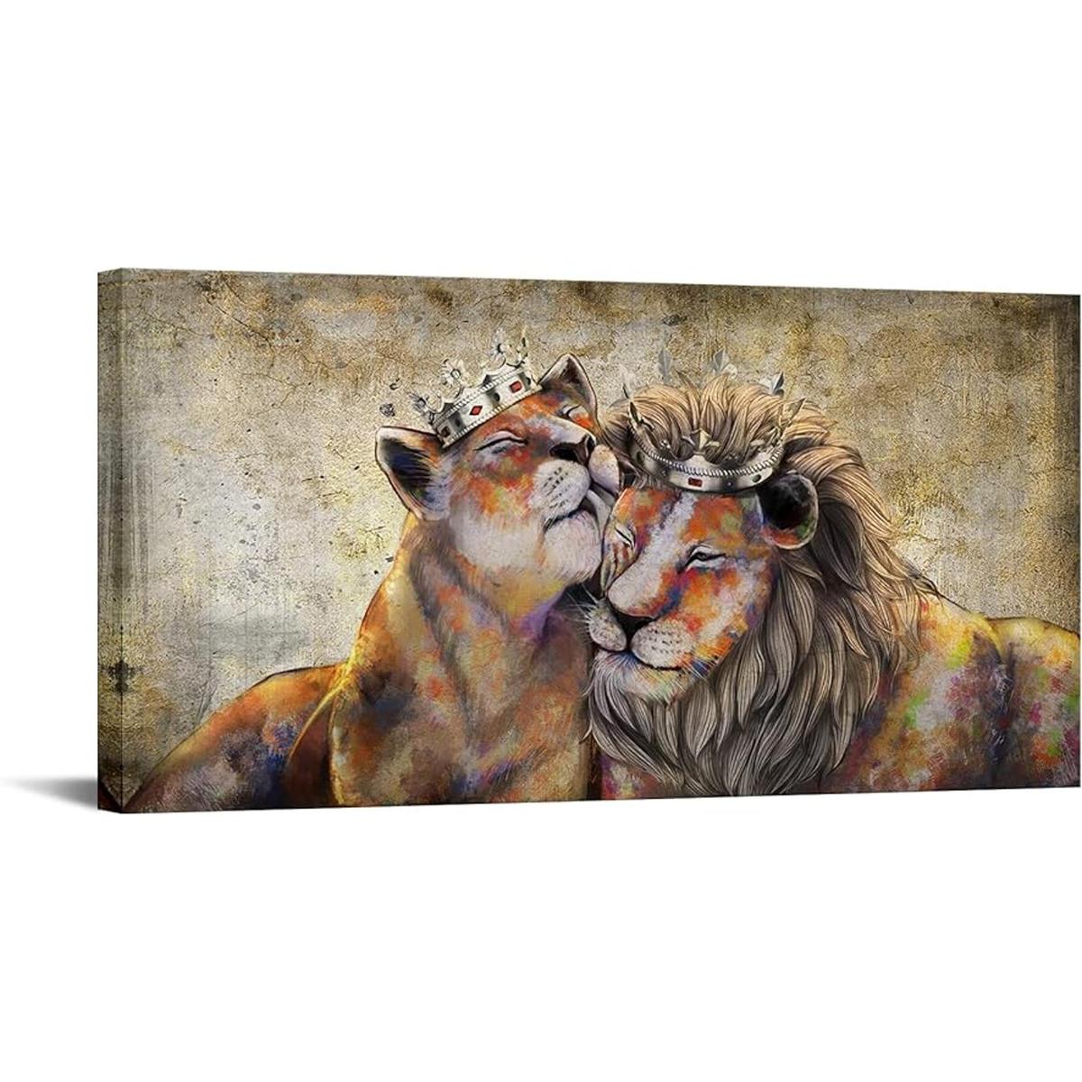 Canvbay Lienzo decorativo para pared diseño de león y