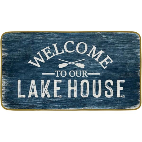 Burosev Welcome to Our Lake House Felpudo decorativo para_1