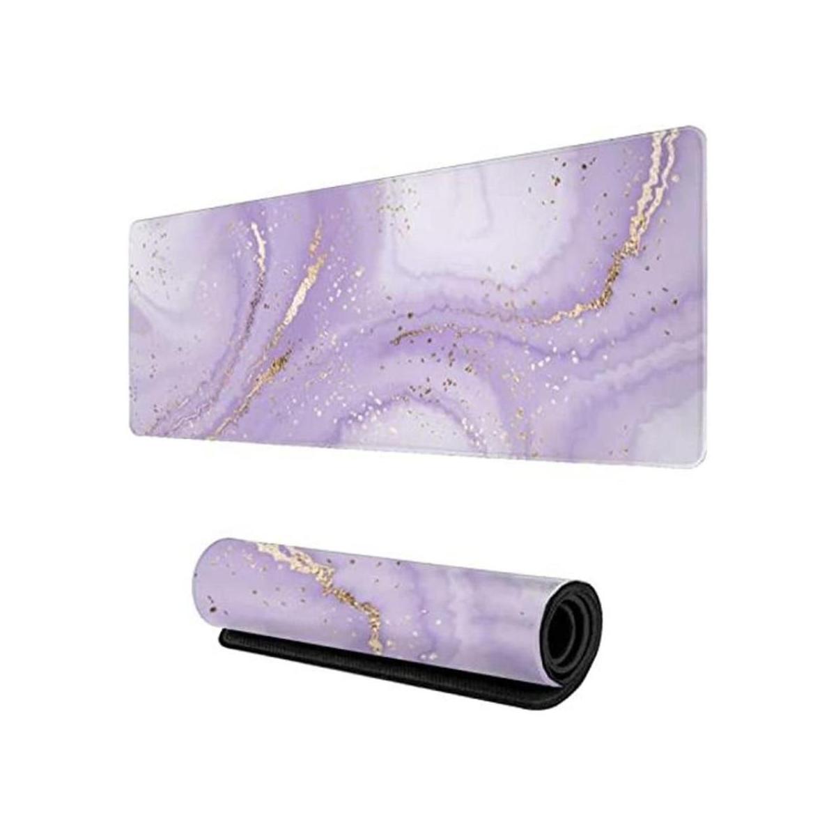 Alfombrilla de ratón de mármol dorado morado para juegos