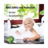 Protector de tina transparente con agarre para bañera y