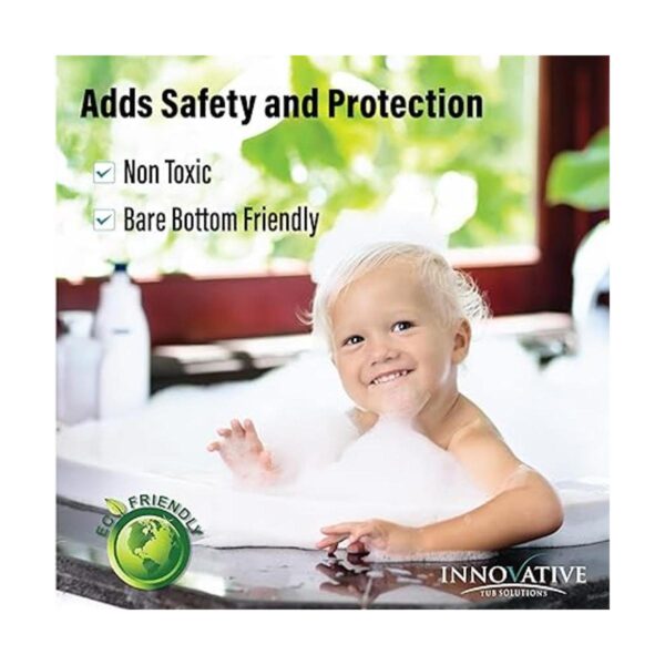 Protector de tina transparente con agarre para bañera y