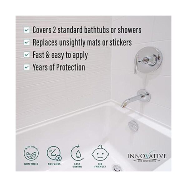 Protector de tina transparente con agarre para bañera y