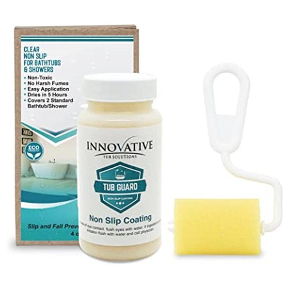 Protector de tina transparente con agarre para bañera y