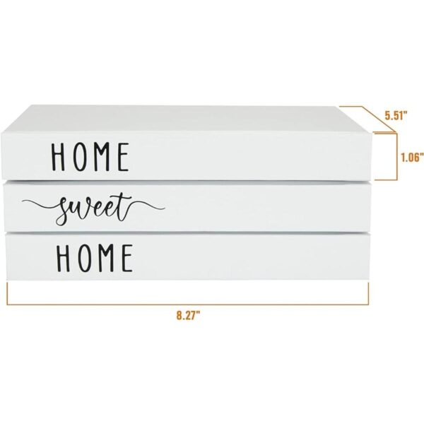 Juego de 3 libros decorativos blancos para decoración del
