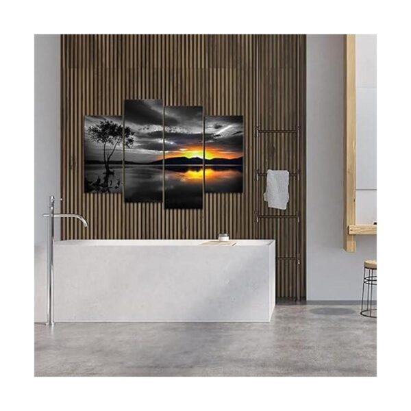 Biuteawal 4 piezas de arte de pared en blanco y negro con_4