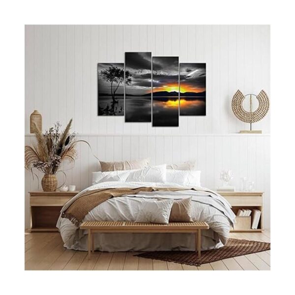 Biuteawal 4 piezas de arte de pared en blanco y negro con_5