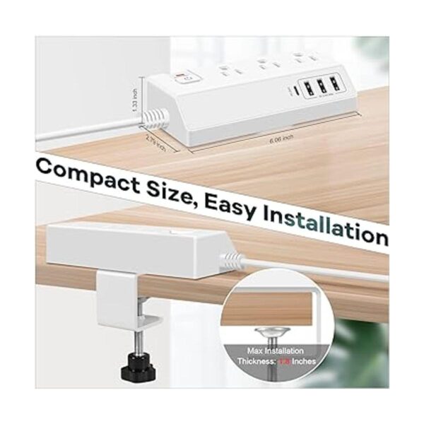 Regleta de escritorio con abrazadera de escritorio con USB_4