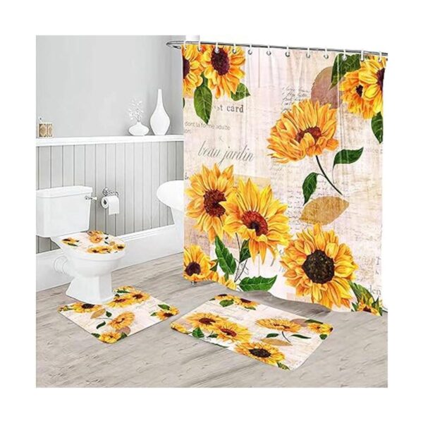 Mightree Juego de 4 cortinas de ducha de baño 71 x 65
