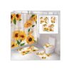 Mightree Juego de 4 cortinas de ducha de baño 71 x 65