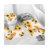 Mightree Juego de 4 cortinas de ducha de baño 71 x 65