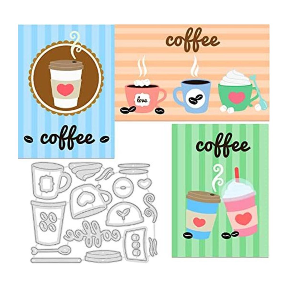 INFUNLY 16 troqueles de corte de taza de café troqueles