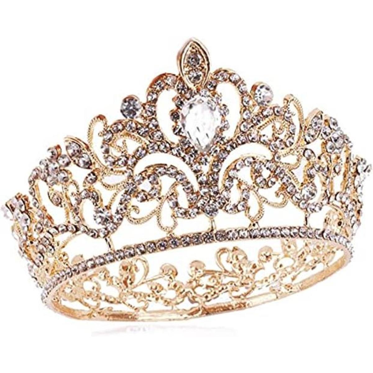 Tiara de princesa con corona de quinceañera de cristal