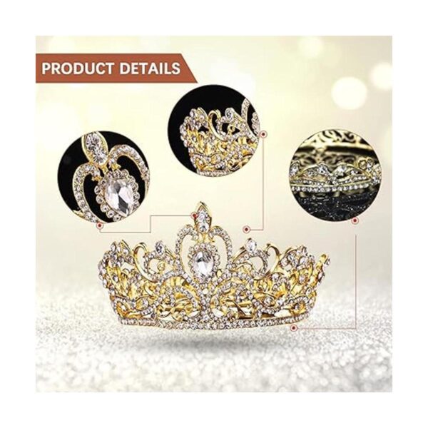 Tiara de princesa con corona de quinceañera de cristal_5