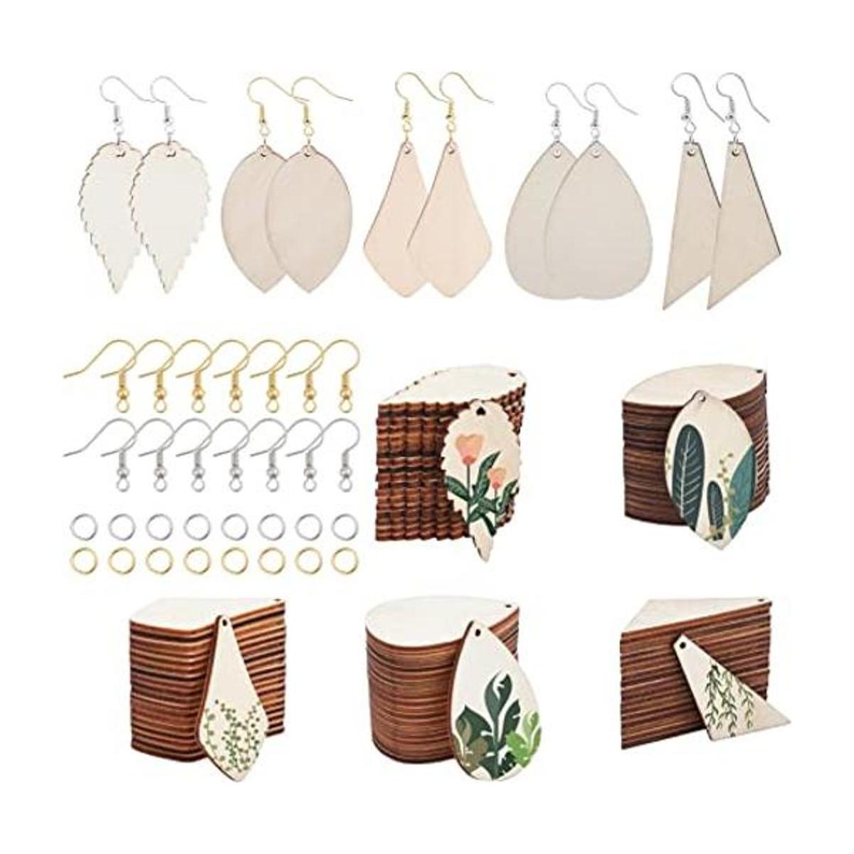 SUNNYCLUE 5 estilos 300 dijes de madera para pendientes