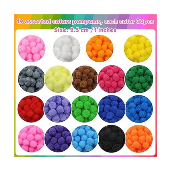 TOAOB 570 pompones surtidos de 1 pulgada pompones bolas