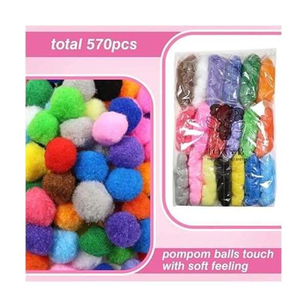 TOAOB 570 pompones surtidos de 1 pulgada pompones bolas