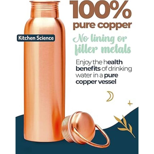 Kitchen Science Botella de agua de cobre con bolsa y funda