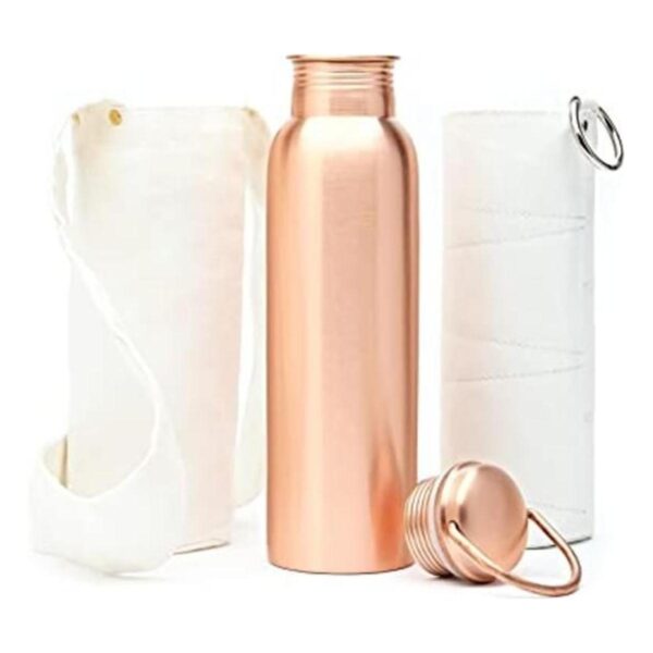 Kitchen Science Botella de agua de cobre con bolsa y funda