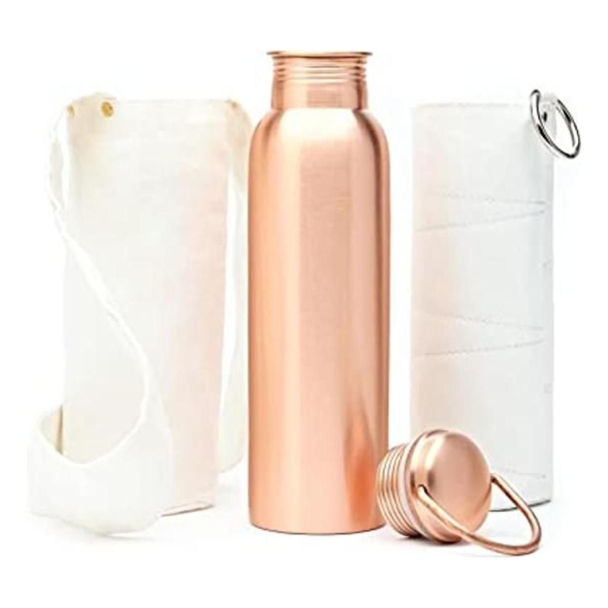 Kitchen Science Botella de agua de cobre con bolsa y funda