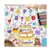 HOWAF Póster para colorear de feliz cumpleaños con 24