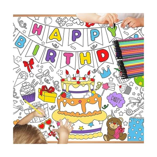 HOWAF Póster para colorear de feliz cumpleaños con 24