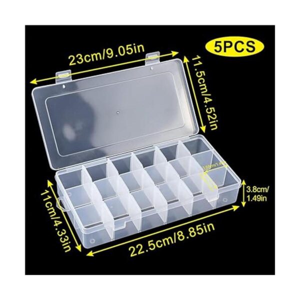 Paquete de 5 cajas organizadoras de 18 compartimentos con